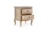 Add a touch of elegance to your bedroom with the Camille 2 Drawer Bedside Table. Beautiful curves, soft lines, and ornate detailing make it the perfect bedside cabinet. Shop now.