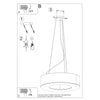 Geometric chandelier light Sollux Lighting Chandelier SATURNO SLIM 90 white