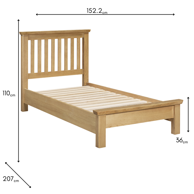 Riverdale Oak 4ft6 Double Bed - Wooden Bed Collection