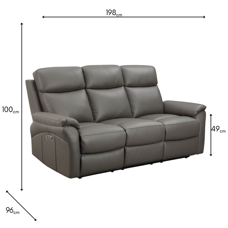 Nardo 3 Seater Electric Recliner Truffle