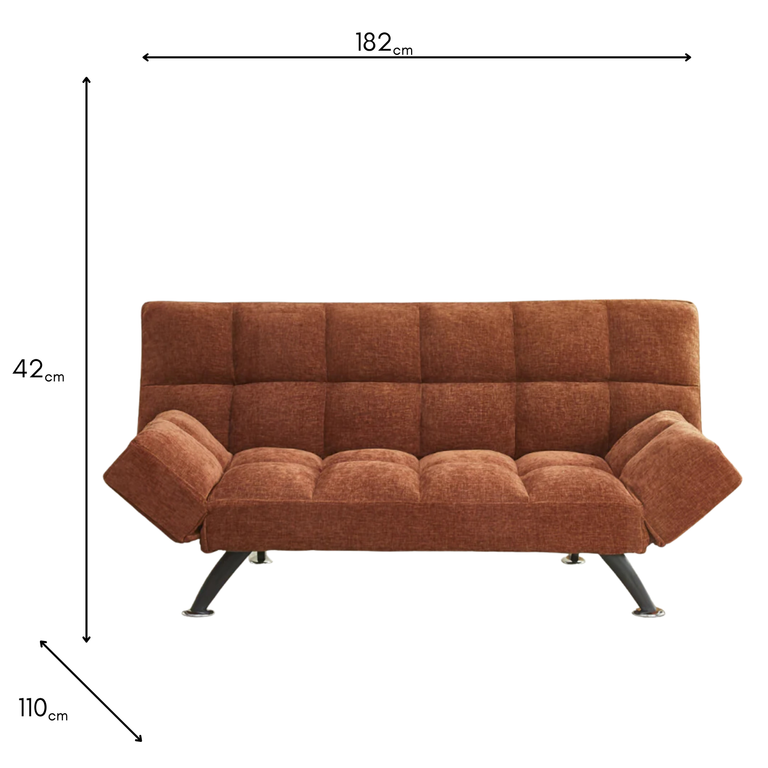 Boston Sofa Bed Liberty Deep Terra - Compact Fabric Sofa Bed