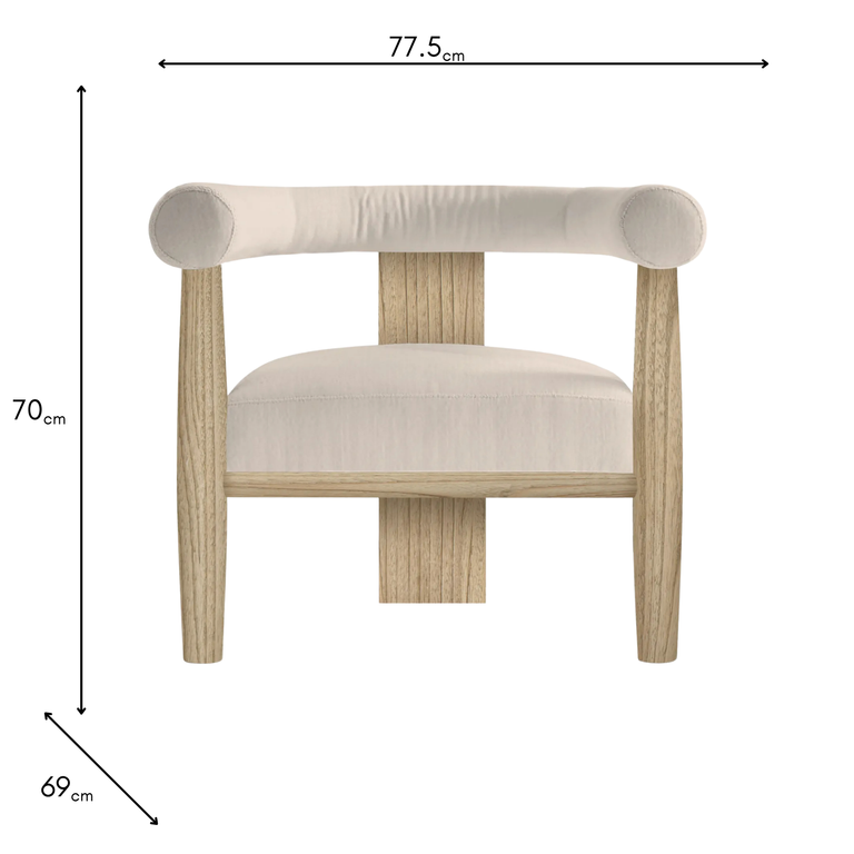 Dakota Fabric Accent Chair Oak - Occasional Chair for Living Room
