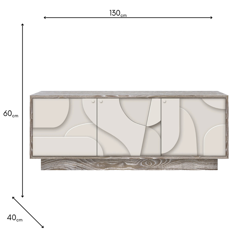 Dakota TV Unit With White Doors - Living Room Furniture Collection