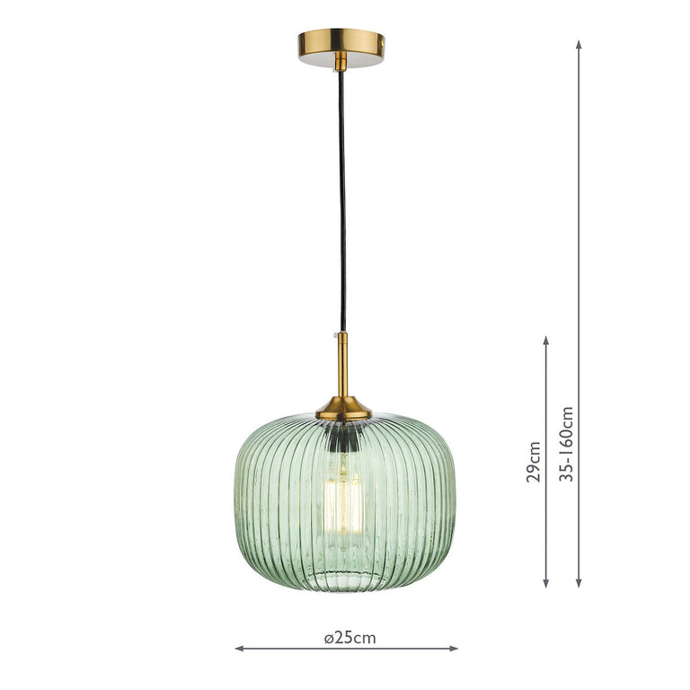 Demarius Pendant Bronze/Green Glass - Home Decor Lighting