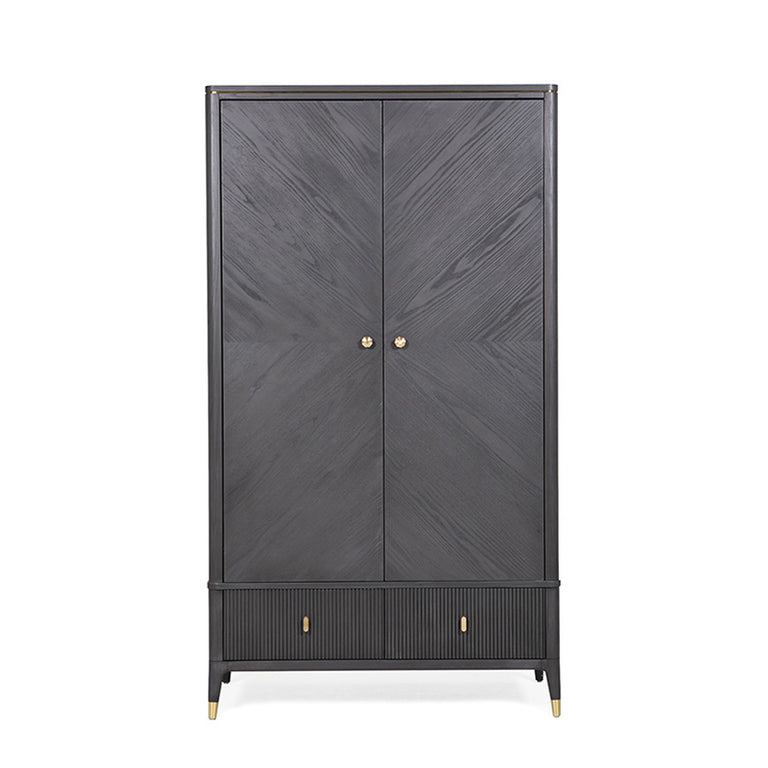 Diletta Wardrobe 2 Door 2 Drawer Ebony