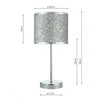 BIS4132 Bistro Touch Table Lamp Polished Chrome With Silver Glitter Shade