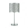 BIS4132 Bistro Touch Table Lamp Polished Chrome With Silver Glitter Shade