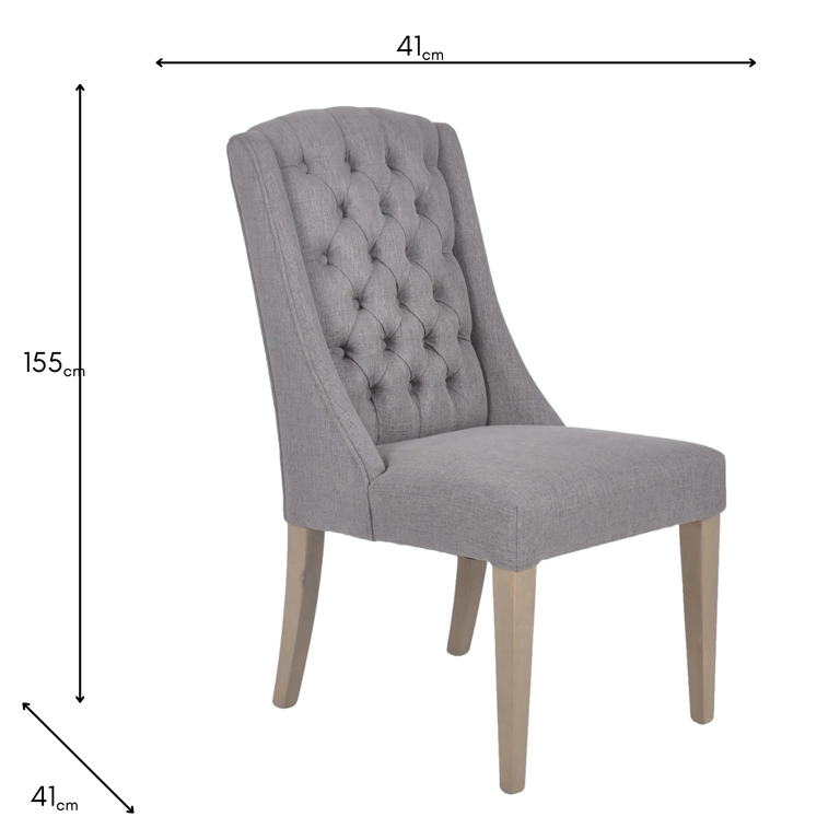 Daytona Pair of Slate Linen Dining Chair