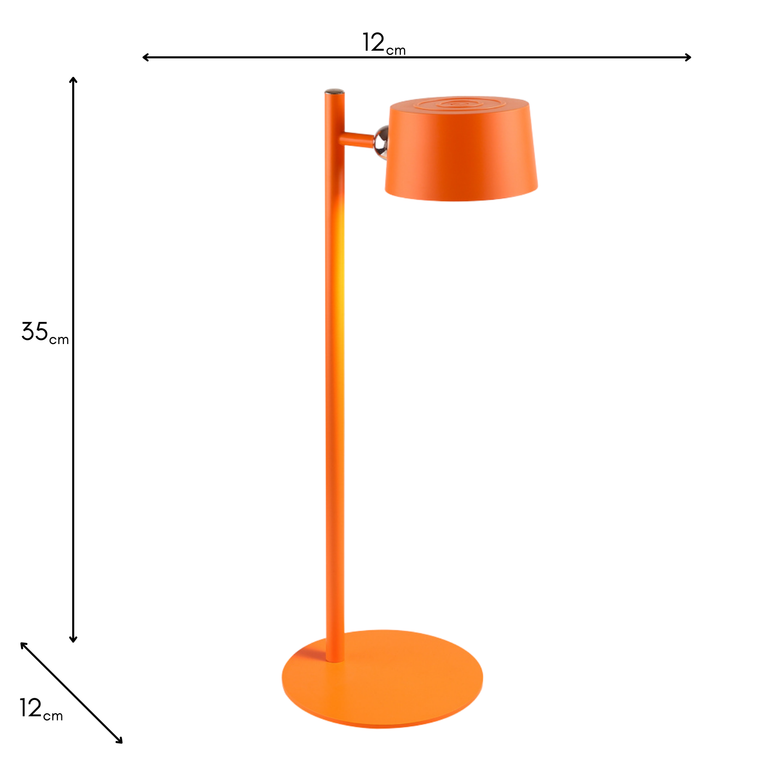 Cosmo USB Rechargeable Table Lamp – Modern Orange Desk Lamp