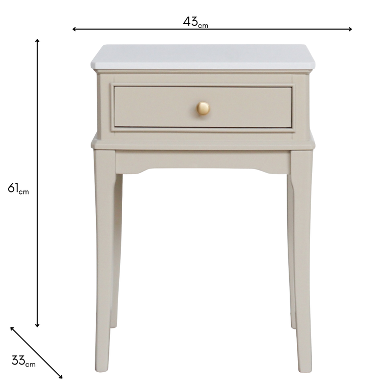 Monroe 1 Drawer Accent Table in Stone – Modern Side & Lamp Table