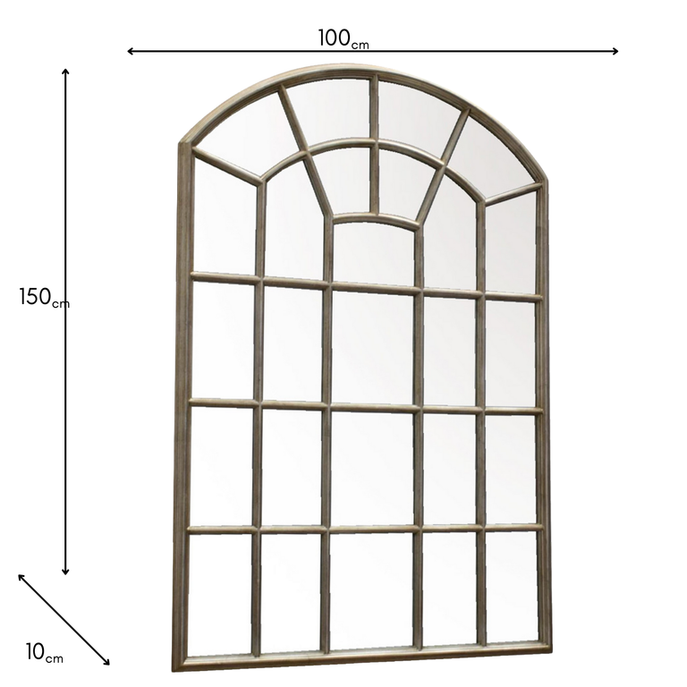 Celine Window Mirror 100x150cm – Champagne Arch Mirror Décor