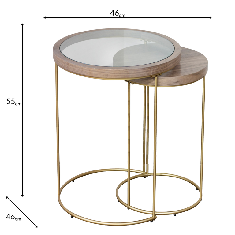 Hannah Nest of Tables – Modern Gold Side Tables Set