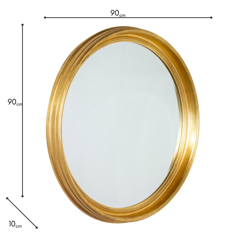 Lily Round Mirror 90 cm Gold – Luxury Round Mirror Gold Collection