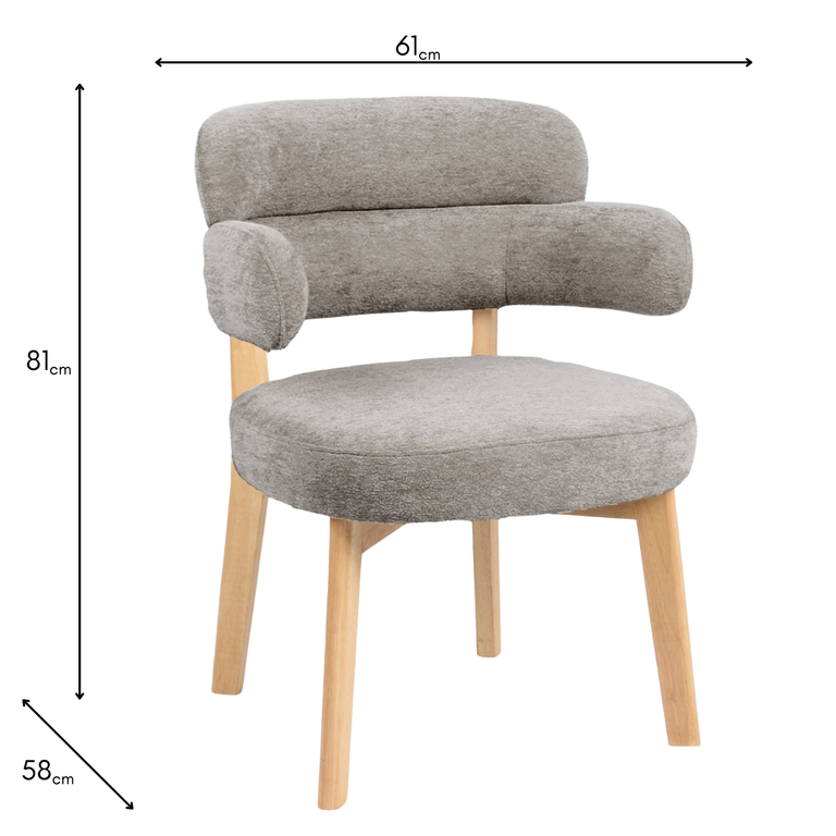Yvonne Oatmeal Fabric Dining Chair – Stylish Dining Room Chair