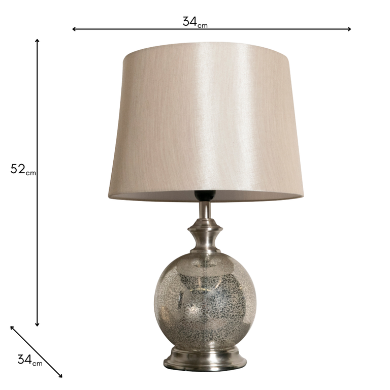 Leah Ball 52 cm Table Lamp – Elegant Lamp for Table with Pale Gold Shade