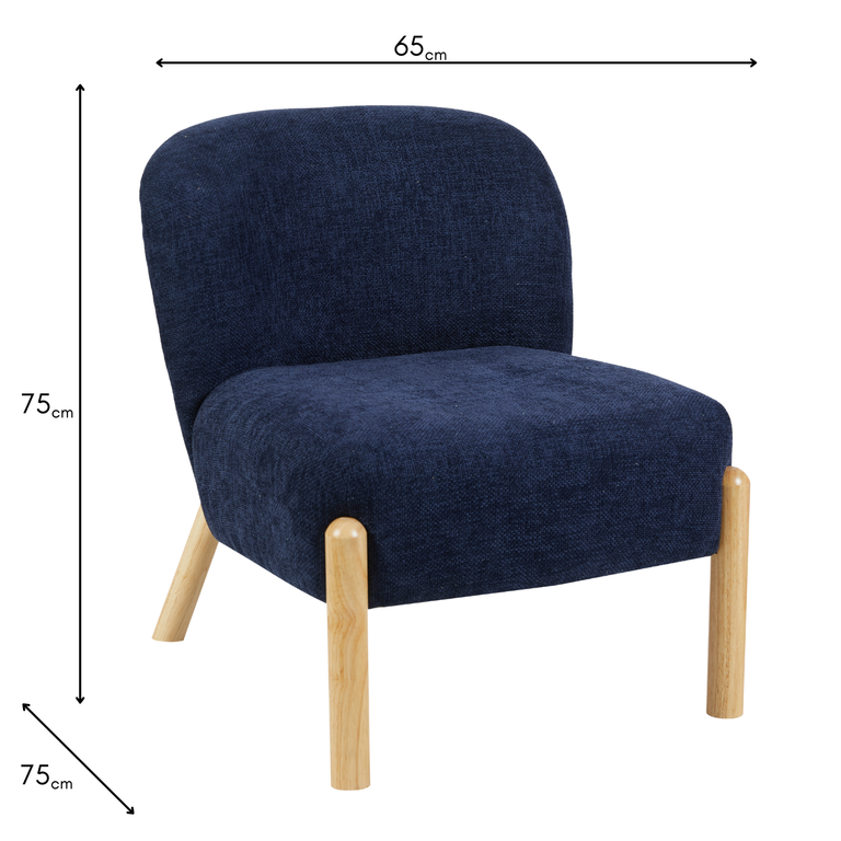 Alana Accent Chair Denim Blue - Fabric Living Room Chair