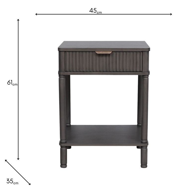 Harman 1 Drawer End Table – Side Table with Drawer & Lower Shelf