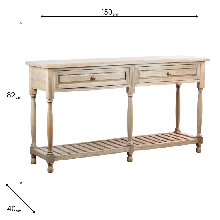 Marwood 2 Drawer Console Table – Wooden Console with Storage