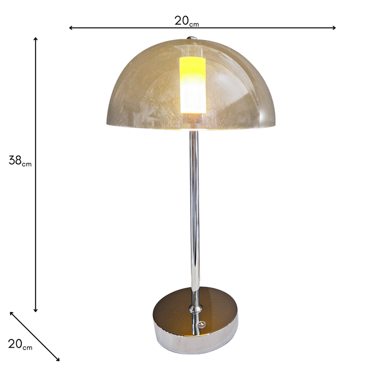 Jada USB Rechargeable Table Lamp – Silver LED Lamp for Home