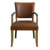 A tan brown leather dining armchair for comfortable and stylish dining spaces - Duke Dining Armchair.