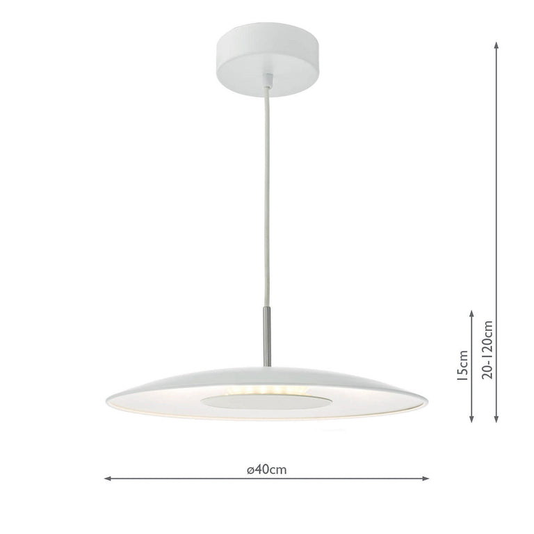 Enoch Pendant White & Stainless Steel LED - Ceiling Lighting Collection