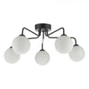 Feya 5 Light Semi Flush Matt Black Opal Glass