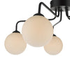 Feya 5 Light Semi Flush Matt Black Opal Glass