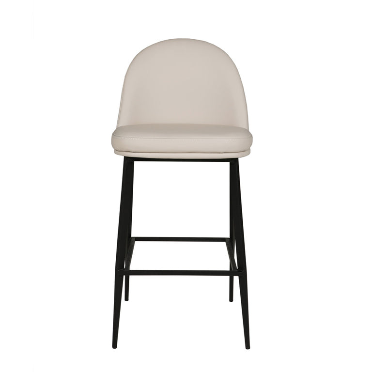 Valent Bar Stool Leather Taupe Cream