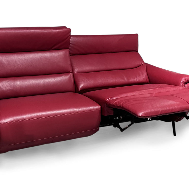 Ettore 3 Seater Leather Electric Recliner Sofa
