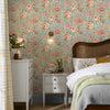 Transform your home with the wonderfully welcoming Wild Roses, an Ochre Yellow wallpaper inspired by antique-style prints.