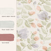 Pale Sage Green Floral Wallpaper - Discover the charm of Orisia Peony's watercolour style.