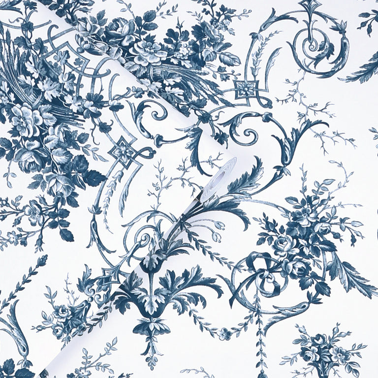 Laura Ashley Wallpaper Tuileries Midnight Blue