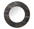 Visualize the elegance of the Juvan Dark Marble Mirror 80cm with its opulent dark marble frame. This mirror adds a touch of luxury to your living space.