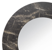 Visualize the elegance of the Juvan Dark Marble Mirror 80cm with its opulent dark marble frame. This mirror adds a touch of luxury to your living space.