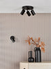 Cawley Single Spotlight Matt Black with available 3 light plate ceiling light