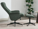 Apero Accent Chair & Footstool Winter Moss Set of 2 side view picture of the chair in reclined position