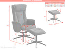 Apero TV Chair & Stool Winter Moss Set of 2 picture with measurements