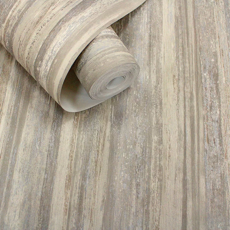 Holden Lindora Taupe Stripe Wallpaper – Embossed Vinyl Wallcovering