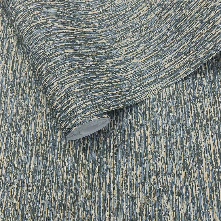 Holden Merino Blue Wallpaper – Textured Stripe Wallpaper Wallcovering