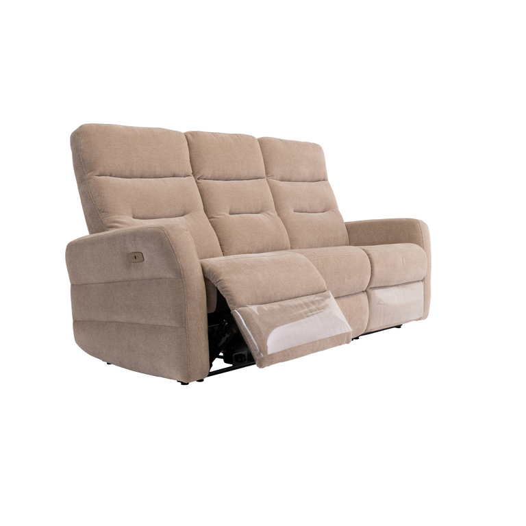 Irida 3 Seater Fabric Sofa Electric Recliner Mink