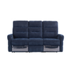 Stylish 3 seater sofa with electric recliner in navy blue
