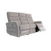 Modern three seater sofa with soft-touch fabric upholstery
