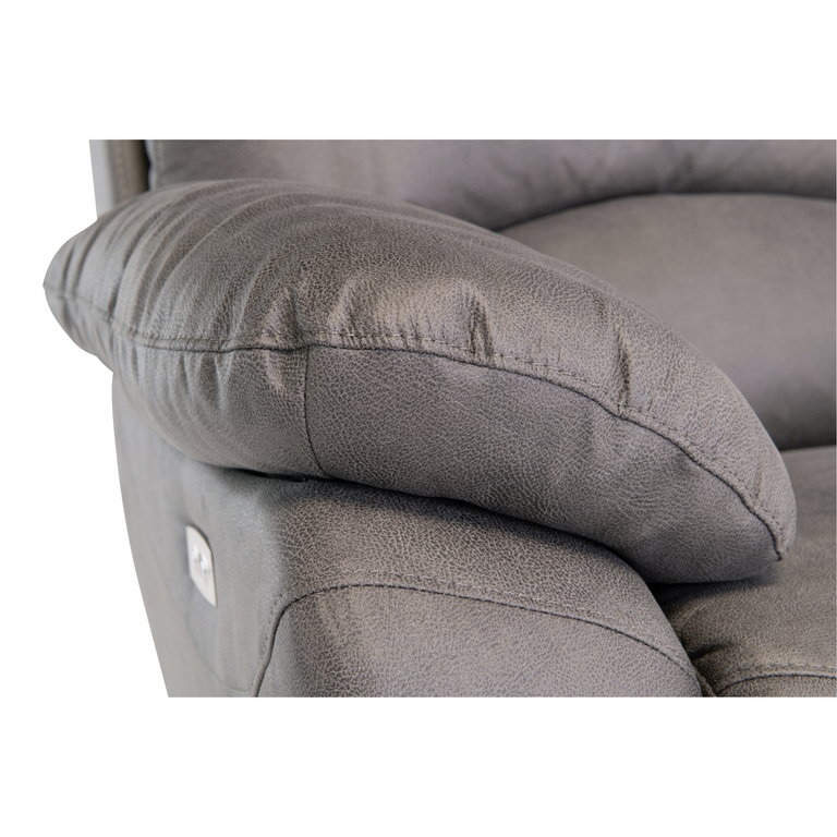 Yvette 2 Seater Fabric Sofa Electric Recliner Grey