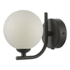 Cradle 1 Light Wall Light Black With Opal Glass close view picture of the lamp design