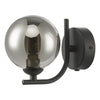 Cradle 1 Light Wall Light Black With Smoked Glass close view picture of the light design