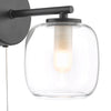 Edaline Bathroom Wall Light Matt Black close view picture of the shade
