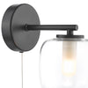 Edaline Bathroom Wall Light Matt Black close view picture of the fitting plate