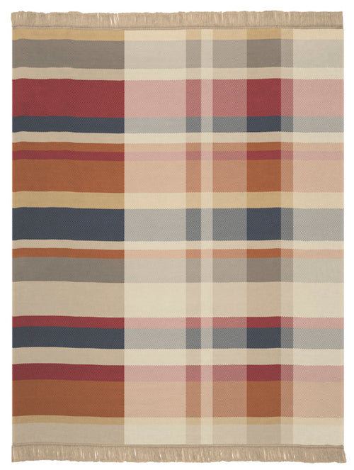 Cotton Rich Oversized Check Throw 140X180cm Natural - Blanket for Home Decor