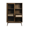 Barrali Glass Cabinet Smoked Oak with 2 drawers