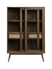 Barrali Glass Cabinet Smoked Oak with 2 slide doors